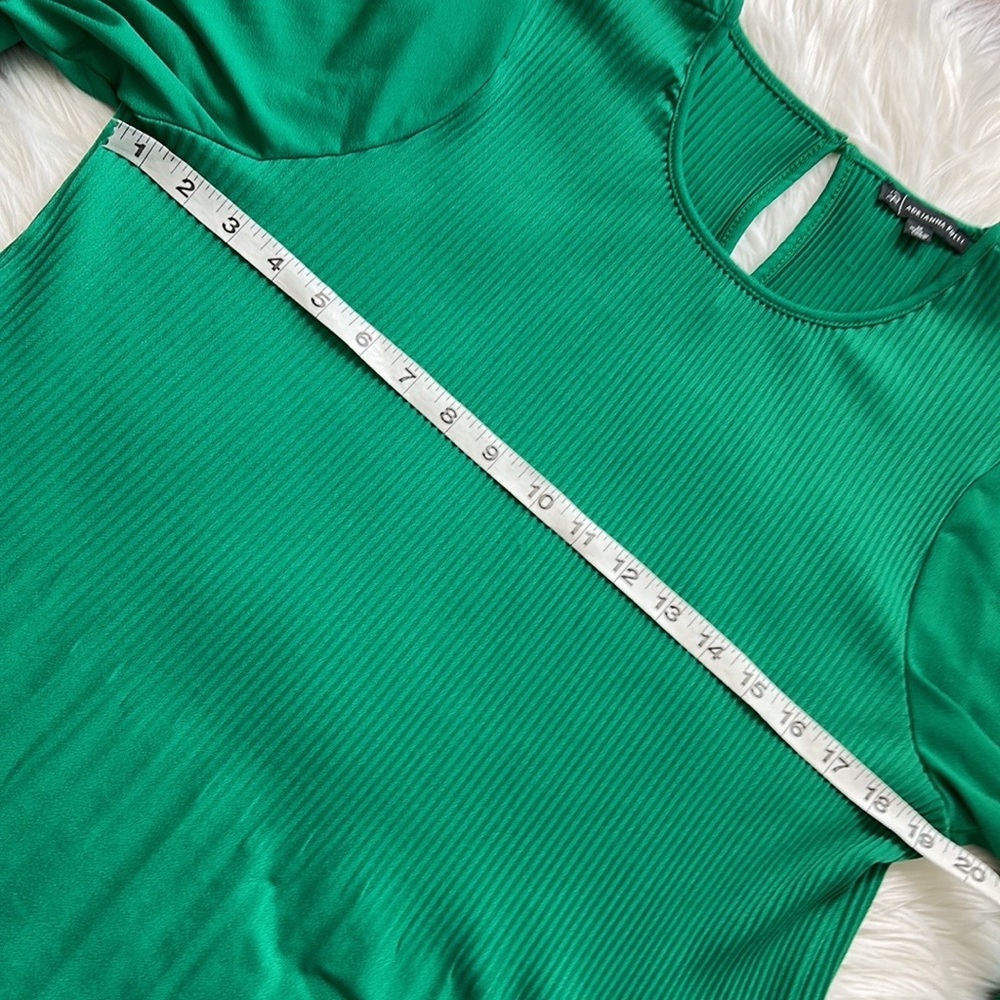 Adrianna Papell Green Blouse Sz M - Picture 4 of 7